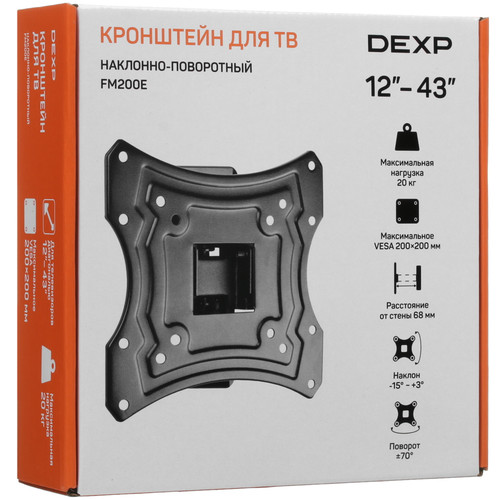 Купить Кронштейн для ТВ DEXP FM200E черный  5410571. Характеристики, отзывы и цены в Донецке