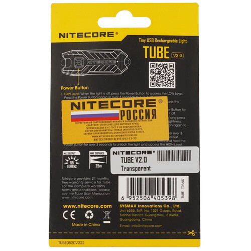 Купить Фонарь Nitecore TUBE TRANSPARENT  9170830. Характеристики, отзывы и цены в Донецке