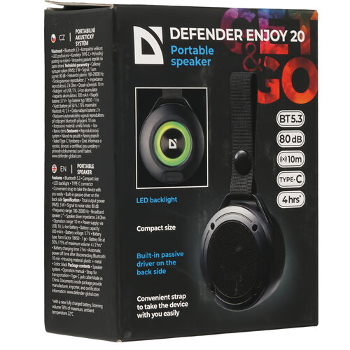Купить Портативная колонка Defender Enjoy 20, черный  9232551. Характеристики, отзывы и цены в Донецке