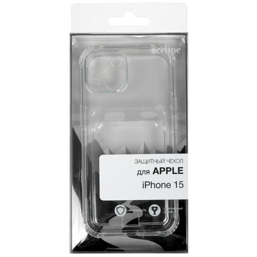 Купить Накладка  Aceline Pocket для Apple iPhone 15 прозрачный  9081242. Характеристики, отзывы и цены в Донецке