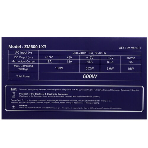 Купить Блок питания ZALMAN DecaMax 600W  5605393. Характеристики, отзывы и цены в Донецке