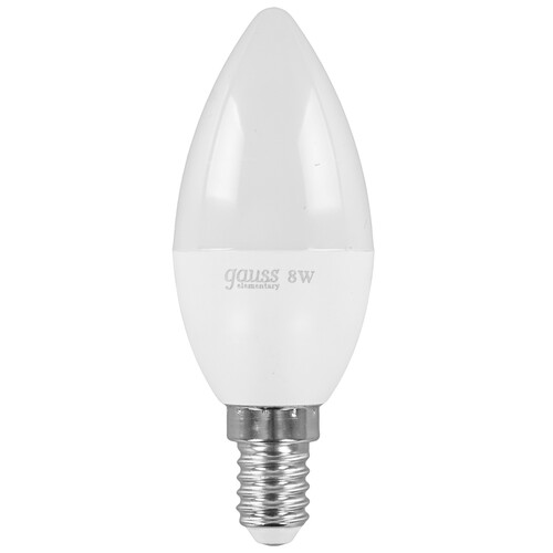 Купить Лампа светодиодная Gauss Elementary Свеча 8W 520lm 3000K Е14 LED 1/10/100  9109620. Характеристики, отзывы и цены в Донецке