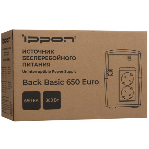 Купить ИБП Ippon Back Basic 650 Euro  5624051. Характеристики, отзывы и цены в Донецке