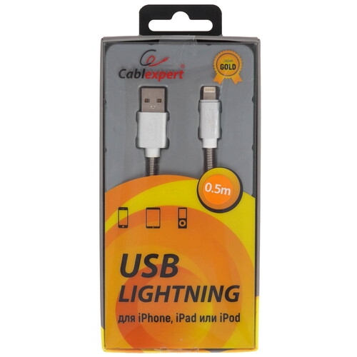 Купить Кабель круглый Cablexpert Lightning 8-pin - USB 2.0 Type-A серебристый 0.5 м  5314571. Характеристики, отзывы и цены в Донецке