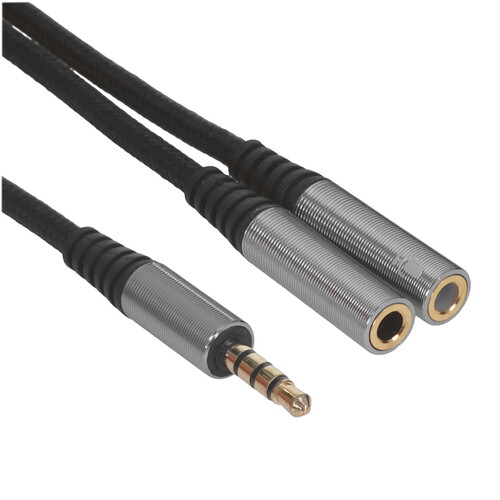 Купить Кабель   Hoco jack 3.5 мм - jack 3.5 мм х2 шт. черный  9237999. Характеристики, отзывы и цены в Донецке