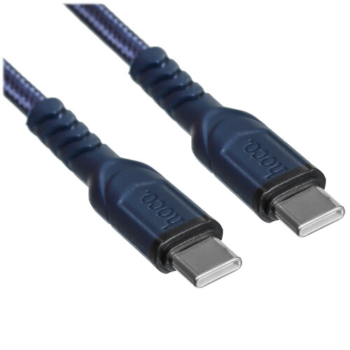 Купить Кабель круглый Hoco USB Type-C - USB Type-C синий 1 м  5474991. Характеристики, отзывы и цены в Донецке