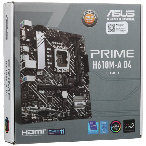 Купить Материнская плата ASUS PRIME H610M-A D4-CSM  5357014. Характеристики, отзывы и цены в Донецке