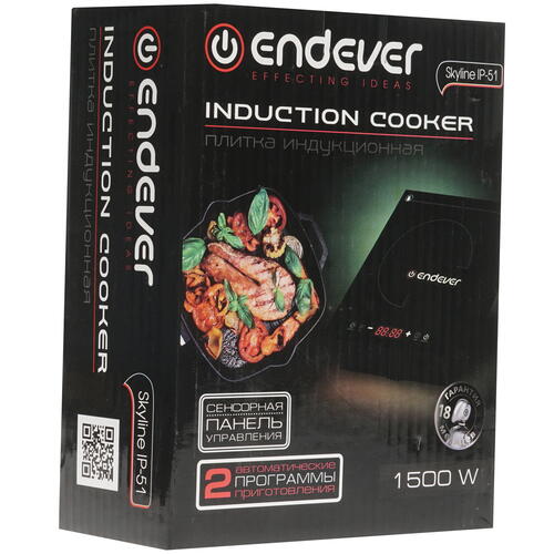 Купить Плита компактная электрическая Endever SkyLine IP-51 черный  8124985. Характеристики, отзывы и цены в Донецке