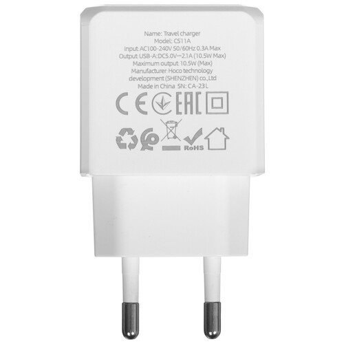 Купить Сетевое зарядное устройство Hoco CS11A белый  5474821. Характеристики, отзывы и цены в Донецке