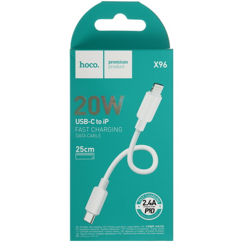 Купить Кабель круглый Hoco Lightning 8-pin - USB Type-C белый 0.25 м  5635316. Характеристики, отзывы и цены в Донецке