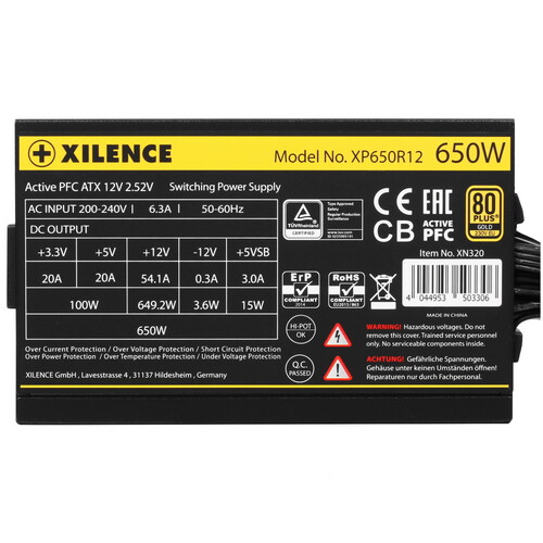 Купить Блок питания Xilence Gaming series XN320 650W  5417070. Характеристики, отзывы и цены в Донецке