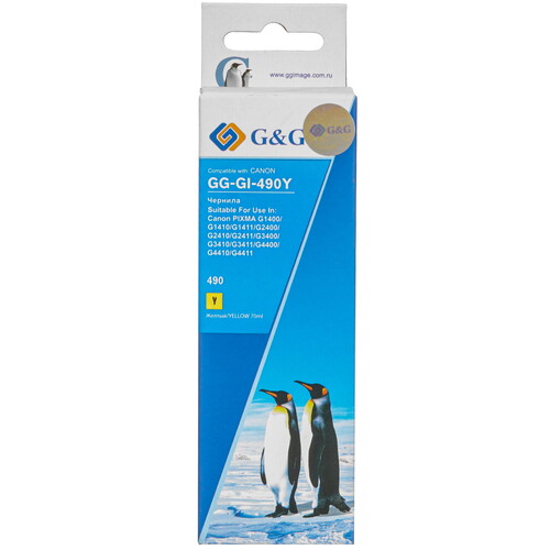 Купить Чернила  G&G GG-GI-490Y желтый  9074932. Характеристики, отзывы и цены в Донецке