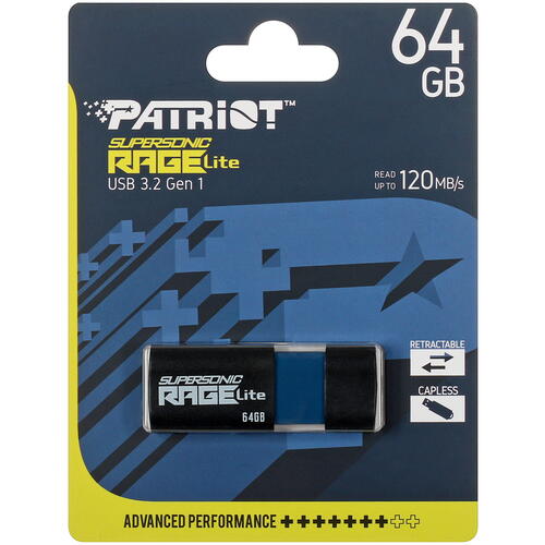 Купить Память USB Flash 64 ГБ Patriot Supersonic Rage Lite [PEF64GRLB32U]  5439084. Характеристики, отзывы и цены в Донецке