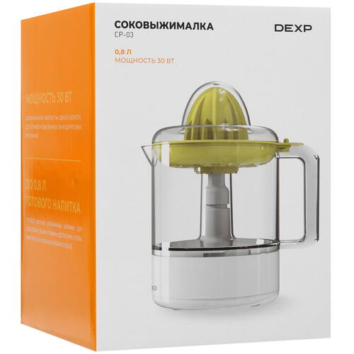 Купить Соковыжималка электрическая DEXP CP-03 белый  9977918. Характеристики, отзывы и цены в Донецке