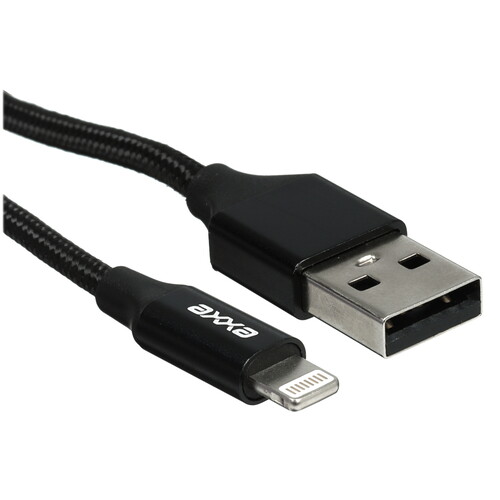 Купить Кабель круглый AXXA Lightning 8-pin - USB 2.0 Type-A черный 1 м  5425700. Характеристики, отзывы и цены в Донецке