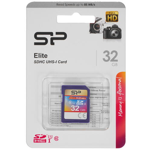 Купить Карта памяти Silicon Power Elite SDHC 32 ГБ [SP032GBSDHAU1V10]  5057192. Характеристики, отзывы и цены в Донецке