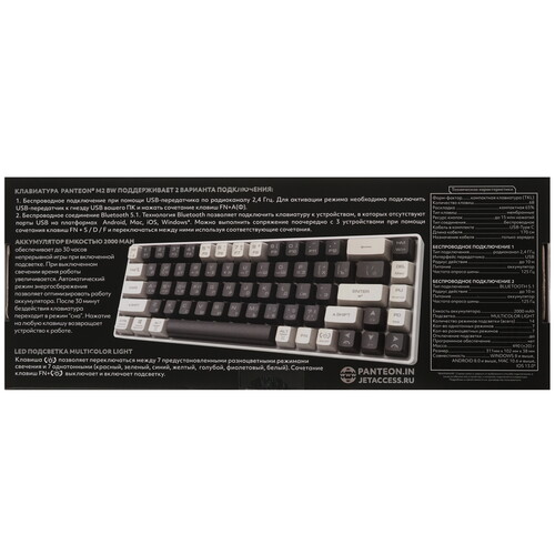 Купить Клавиатура  беспроводная Panteon M2 BW  9251467. Характеристики, отзывы и цены в Донецке