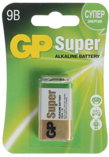 Купить Батарейка GP Super крона / крона (6LR61/6F22/CR-9V)  1135694. Характеристики, отзывы и цены в Донецке