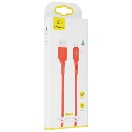 Купить Кабель круглый USAMS Lightning 8-pin - USB 2.0 Type-A красный 1.2 м  5480435. Характеристики, отзывы и цены в Донецке