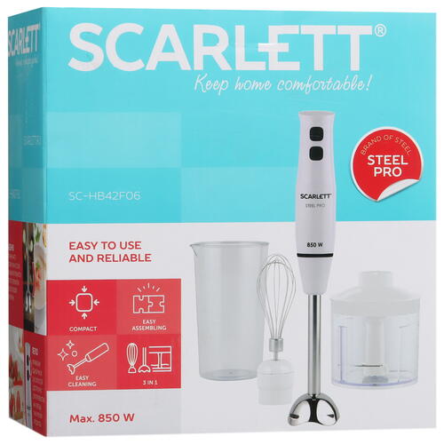 Купить Блендер погружной Scarlett SC-HB42F06 белый  9943083. Характеристики, отзывы и цены в Донецке