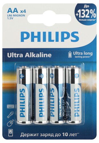 Купить Батарейка Philips Ultra AA (LR6/ER14505/FR6/R6P)  5441768. Характеристики, отзывы и цены в Донецке