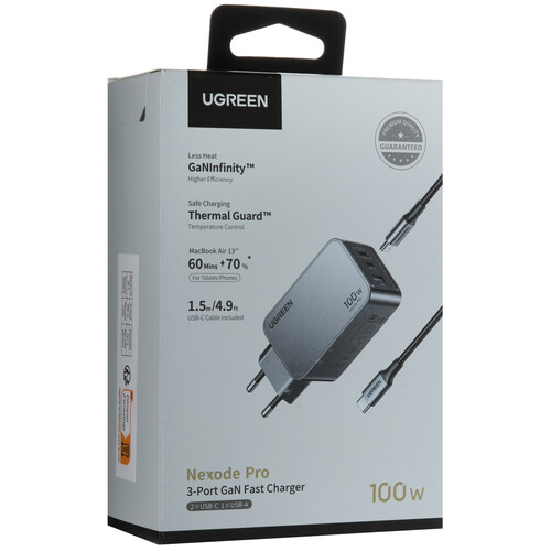 Купить Сетевое зарядное устройство Ugreen X757 серый  9147622. Характеристики, отзывы и цены в Донецке