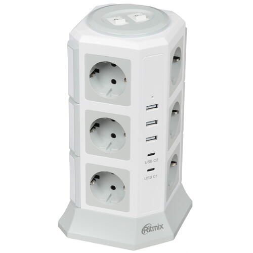 Купить Сетевой фильтр Ritmix RM-2123C Black белый  5459865. Характеристики, отзывы и цены в Донецке