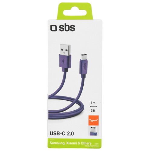 Купить Кабель круглый SBS USB Type-C - USB 2.0 Type-A синий 1.5 м  5471865. Характеристики, отзывы и цены в Донецке