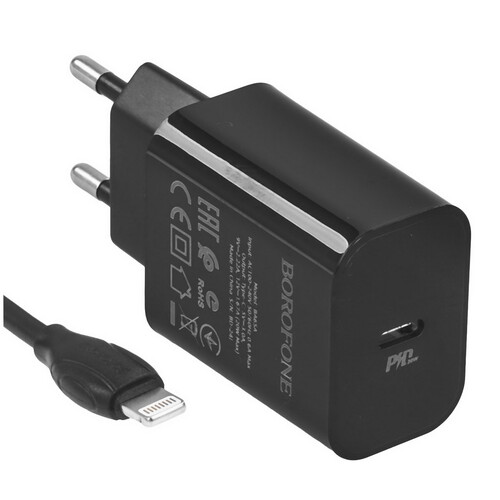 Купить Сетевое зарядное устройство Borofone BA65A черный  9244369. Характеристики, отзывы и цены в Донецке