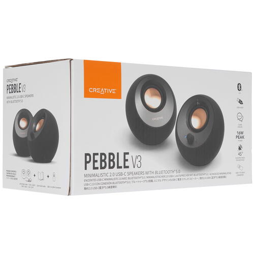 Купить Колонки Creative PEBBLE V3 черный  4837272. Характеристики, отзывы и цены в Донецке