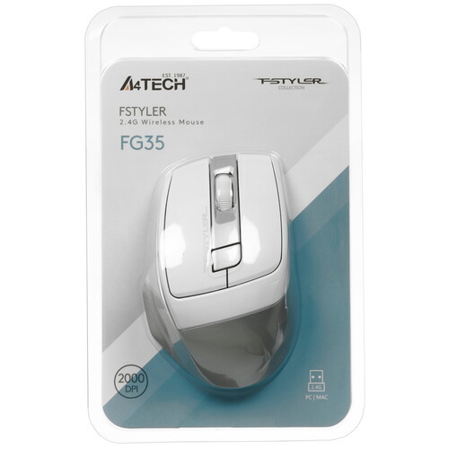 Купить Мышь беспроводная A4Tech Fstyler FG35  белый  9280324. Характеристики, отзывы и цены в Донецке