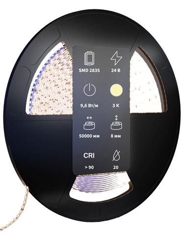 Купить Светодиодная лента Maytoni 24В 2835 9.6Вт/м 3000К 50м IP 20  9185072. Характеристики, отзывы и цены в Донецке