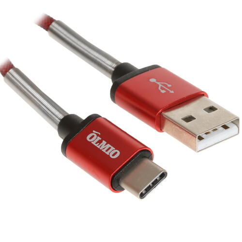 Купить Кабель круглый Olmio USB Type-C - USB 2.0 Type-A красный 1.2 м  1387733. Характеристики, отзывы и цены в Донецке