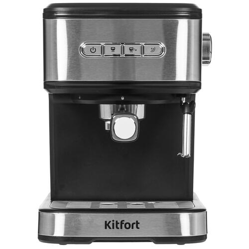 Купить Кофеварка рожковая Kitfort КТ-7225 серебристый  9091959. Характеристики, отзывы и цены в Донецке