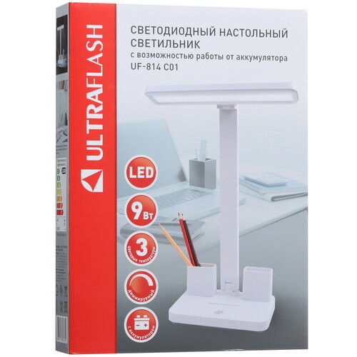 Купить Настольный светильник Ultraflash UF-814 C01 белый  9118374. Характеристики, отзывы и цены в Донецке
