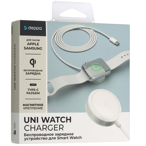 Купить Магнитное зарядное устройство DEPPA Uni Watch Charger для Apple Watch/ Samsung Galaxy Watch  5622781. Характеристики, отзывы и цены в Донецке