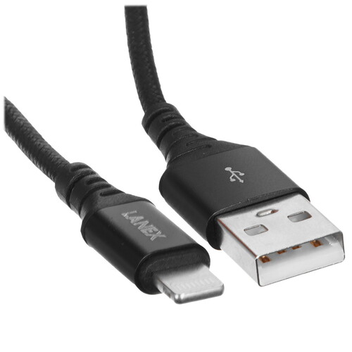 Купить Кабель круглый LANEX Lightning 8-pin - USB 2.0 Type-A черный 1 м  9280460. Характеристики, отзывы и цены в Донецке