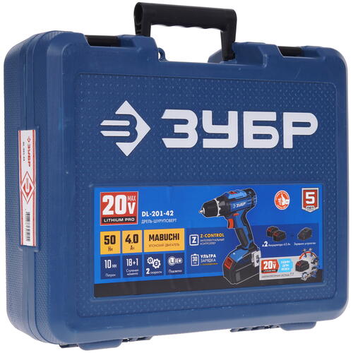 Купить Дрель-шуруповерт Зубр DL-201-42 20V MAX PRO  9909109. Характеристики, отзывы и цены в Донецке
