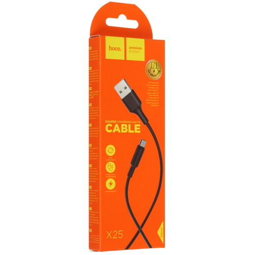 Купить Кабель круглый Hoco micro USB - USB 2.0 Type-A черный 1 м  5470818. Характеристики, отзывы и цены в Донецке