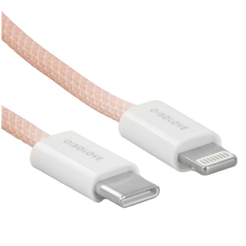 Купить Кабель круглый SOLOVE Lightning 8-pin - USB Type-C розовый 1 м  5479978. Характеристики, отзывы и цены в Донецке