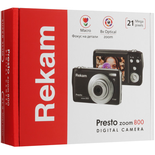 Купить Компактный фотоаппарат Rekam Presto Zoom 800 черный  9087605. Характеристики, отзывы и цены в Донецке