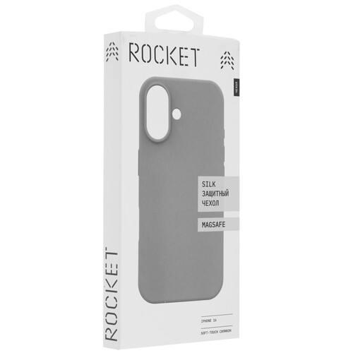 Купить Накладка  Rocket Silk для Apple iPhone 16 серый  5474289. Характеристики, отзывы и цены в Донецке