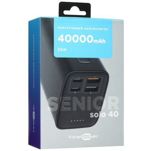 Купить Портативный аккумулятор FinePower Solo 40 черный  5094751. Характеристики, отзывы и цены в Донецке