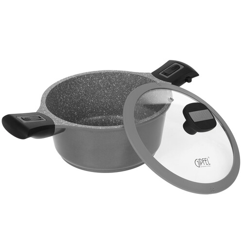Купить Кастрюля Gipfel Batista 2688 2.4 л 20 см серый  9223443. Характеристики, отзывы и цены в Донецке