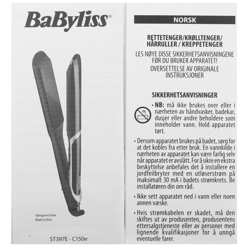 Купить Выпрямитель для волос BaByliss ST397E  5369622. Характеристики, отзывы и цены в Донецке