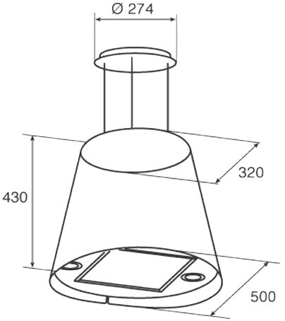 Купить Вытяжка островная Jetair GISELA BK/F/50 черный  1106590. Характеристики, отзывы и цены в Донецке