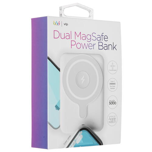 Купить Портативный аккумулятор VLP Dual MagSafe Power Bank белый  5410111. Характеристики, отзывы и цены в Донецке