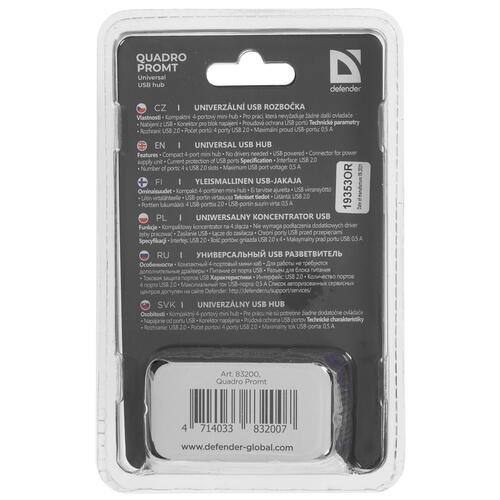 Купить USB-разветвитель Defender Quadro Promt  5034190. Характеристики, отзывы и цены в Донецке