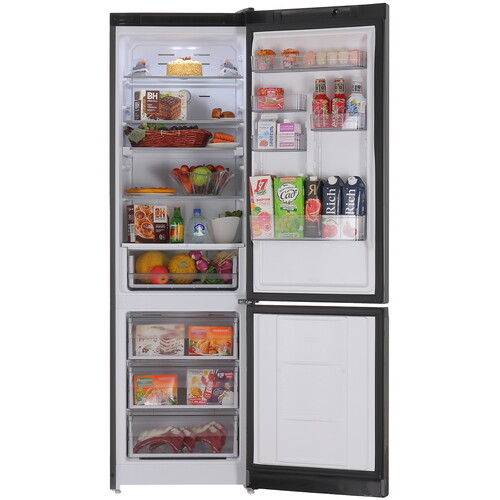 Купить Холодильник с морозильником   HotPoint HT 7201I DX O3 черный  5462821. Характеристики, отзывы и цены в Донецке