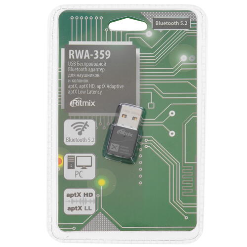 Купить Bluetooth адаптер RITMIX RWA-359  5459352. Характеристики, отзывы и цены в Донецке
